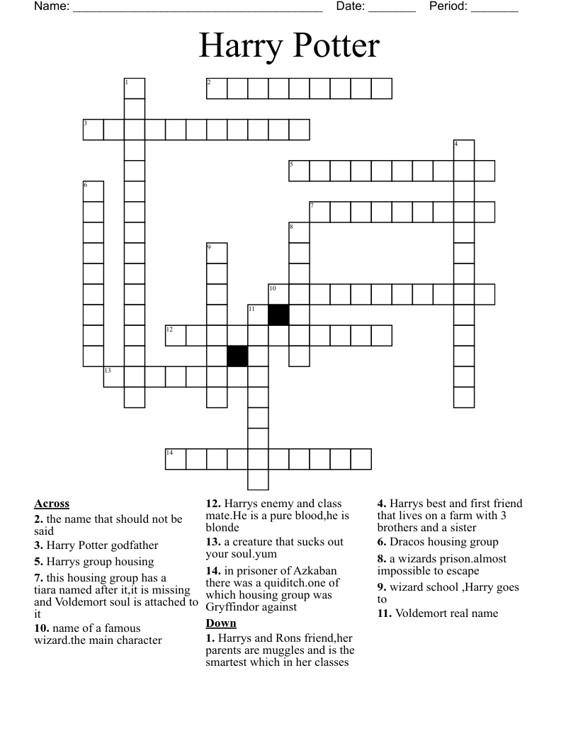 Harry Potter  Crossword
