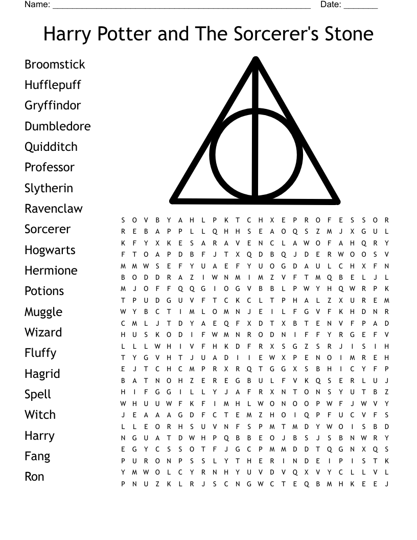 Harry Potter and The Sorcerer's Stone Word Search