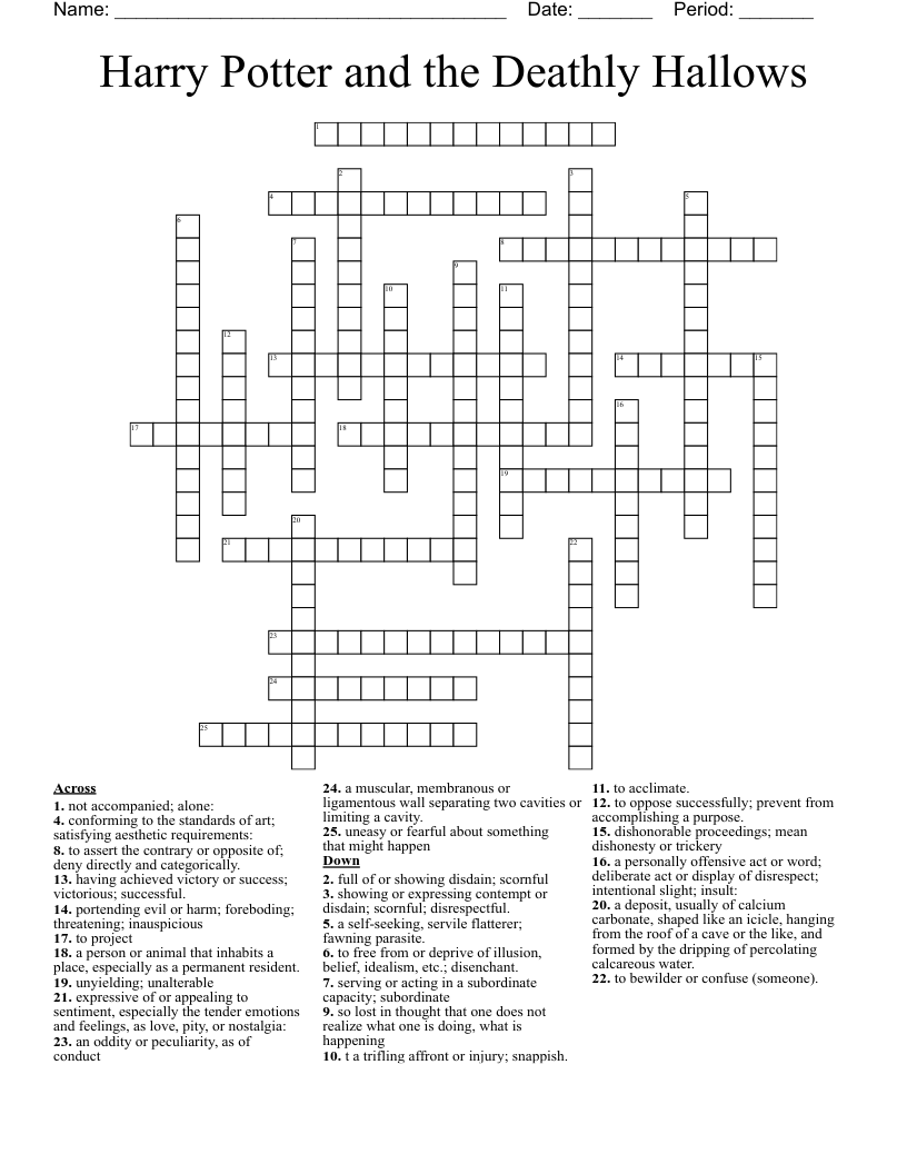 Harry Potter and the Deathly Hallows  Crossword