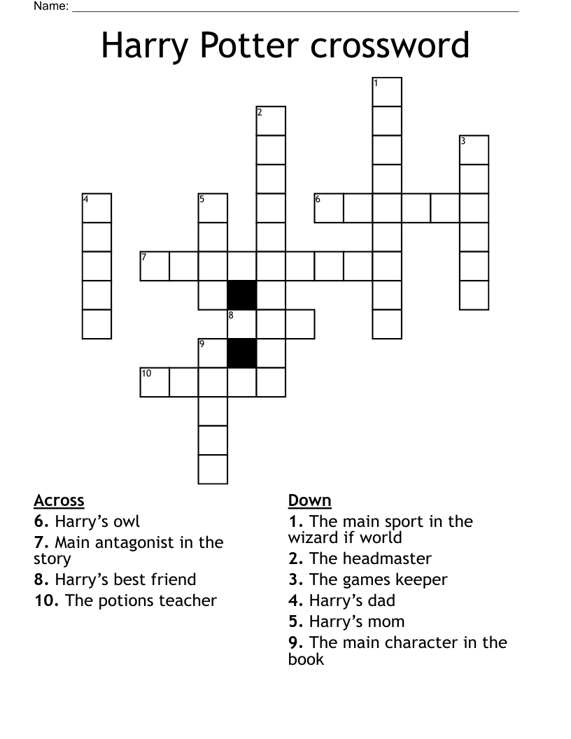 Harry Potter crossword