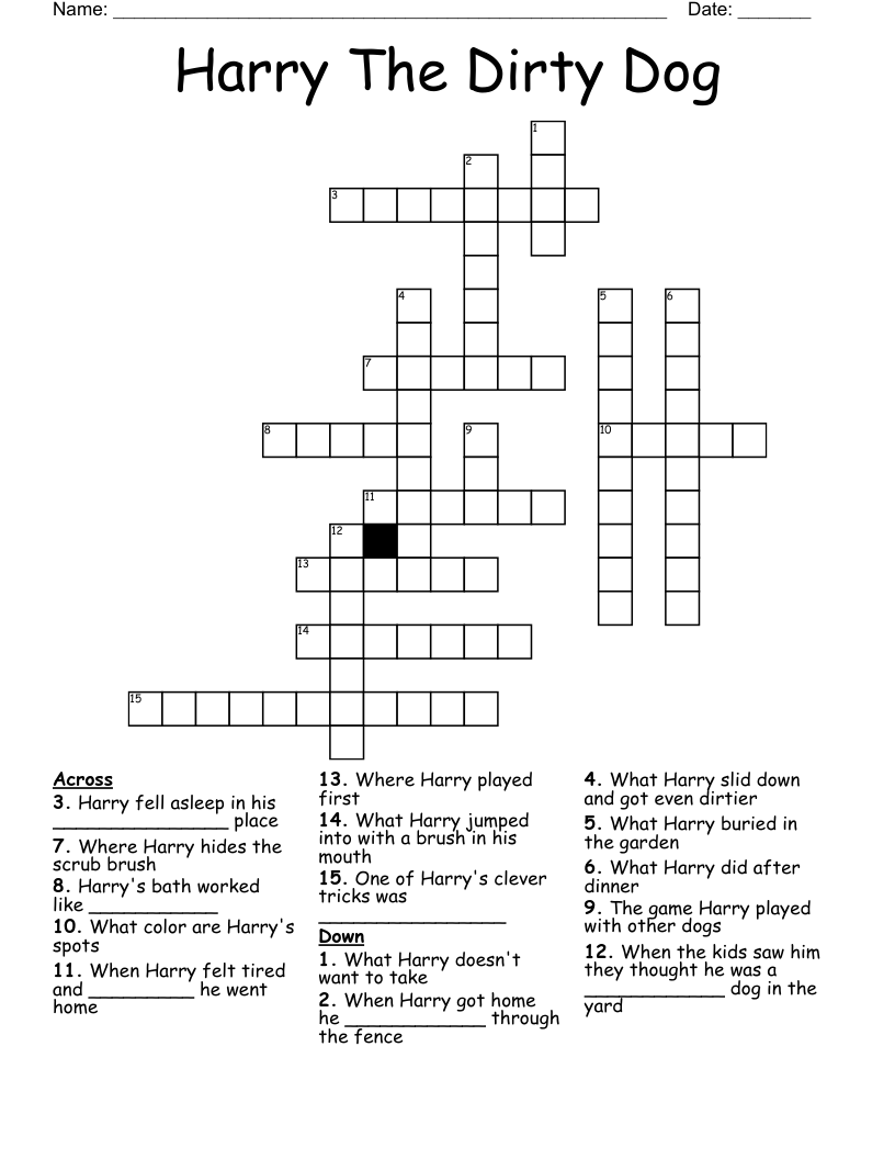 Harry The Dirty Dog Crossword