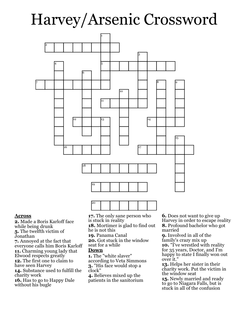 Harvey/Arsenic Crossword