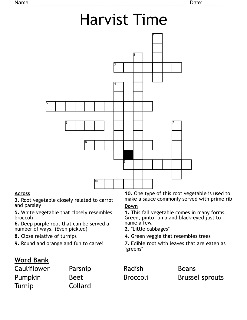 Harvist Time Crossword