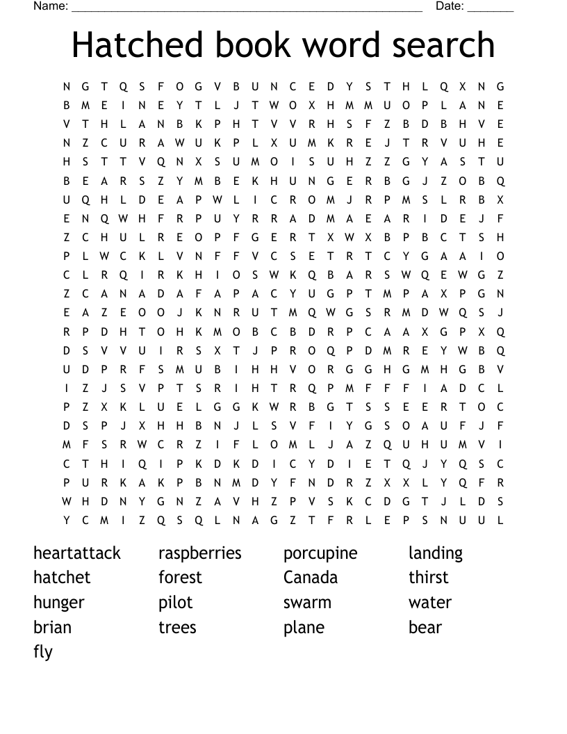 Hatched book word search
