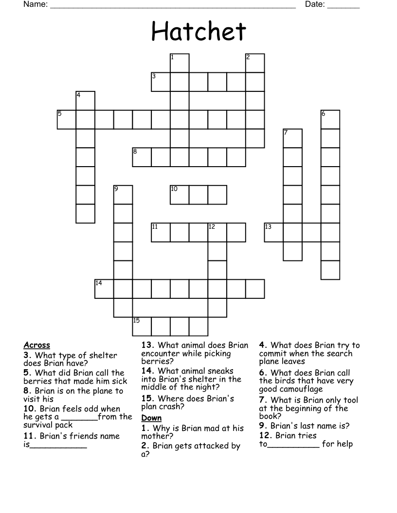 Hatchet Crossword