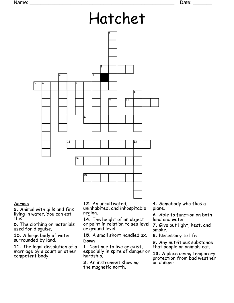 Hatchet Crossword