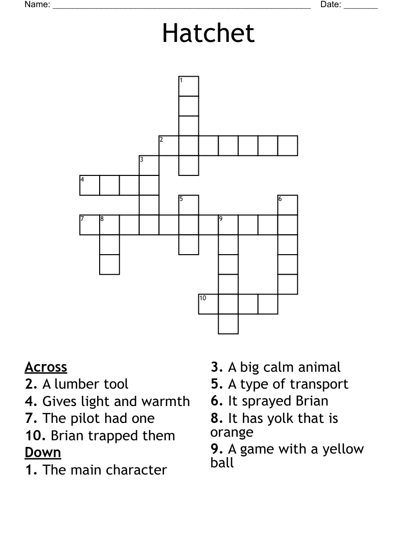 Hatchet Crossword