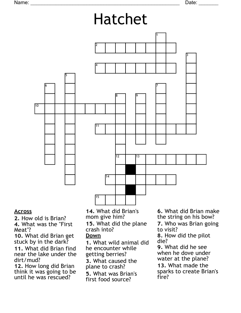 Hatchet Crossword