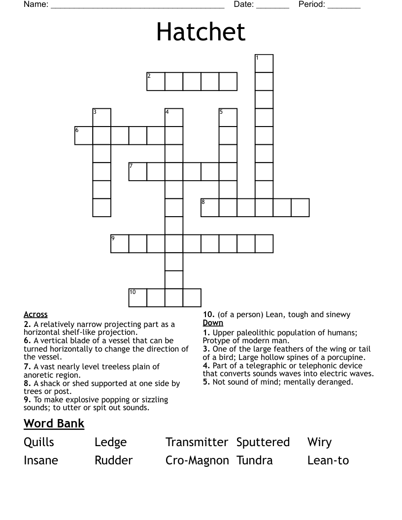 Hatchet Crossword