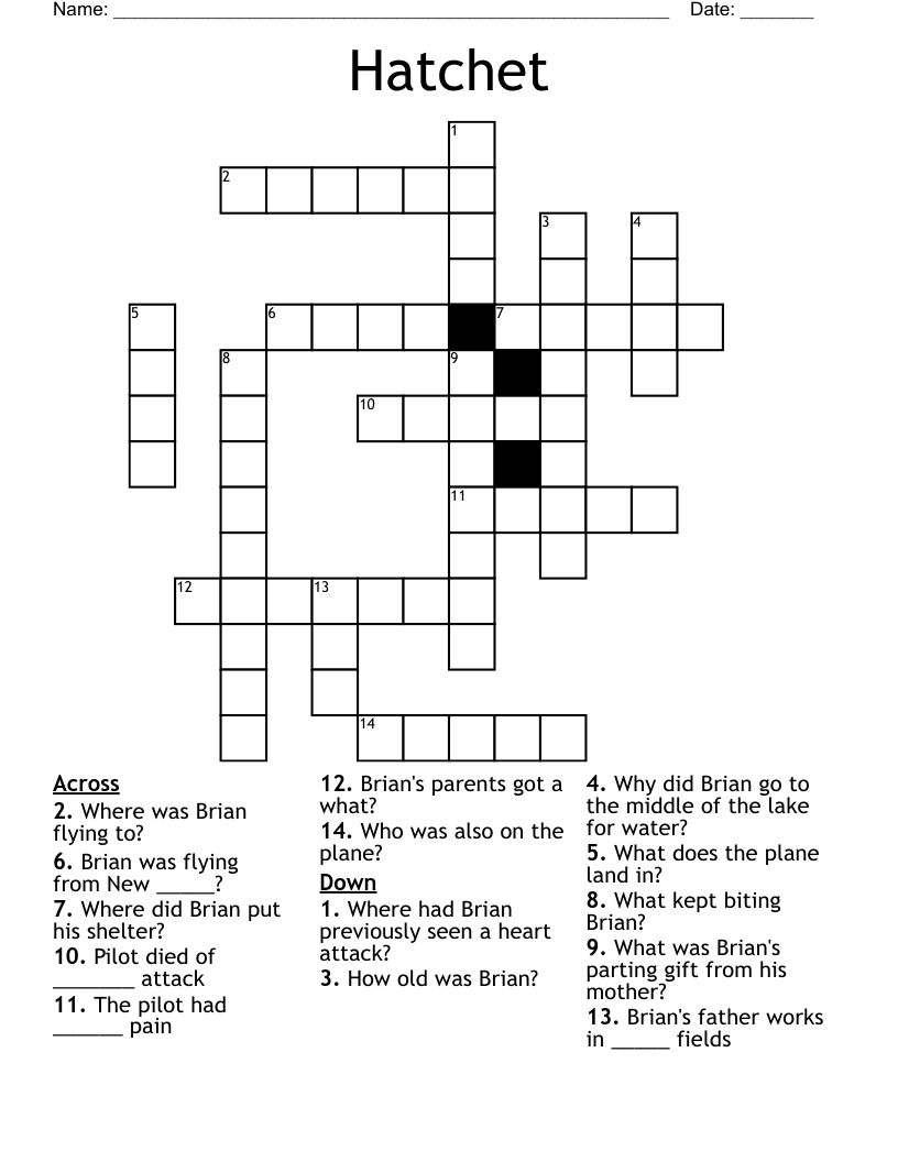 Hatchet Crossword