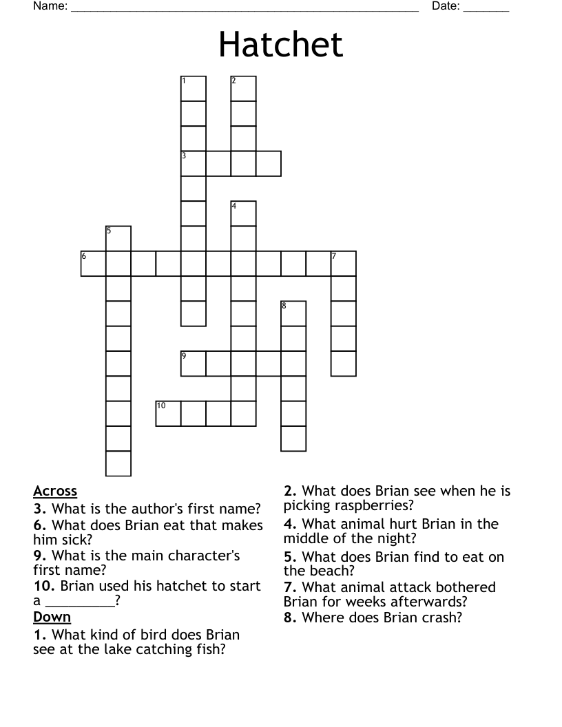 Hatchet Crossword