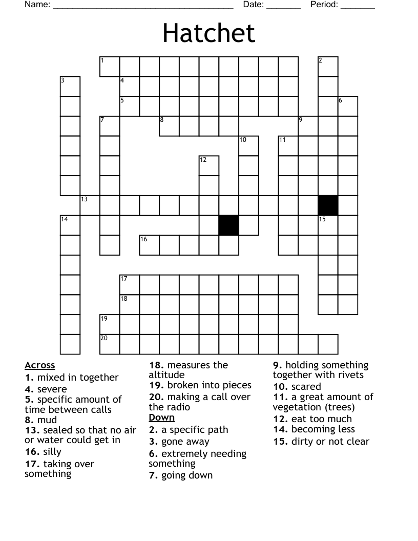 Hatchet Crossword