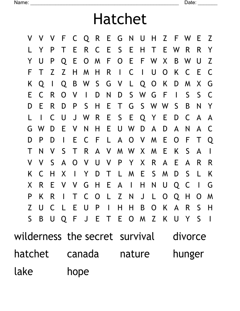 Hatchet Word Search