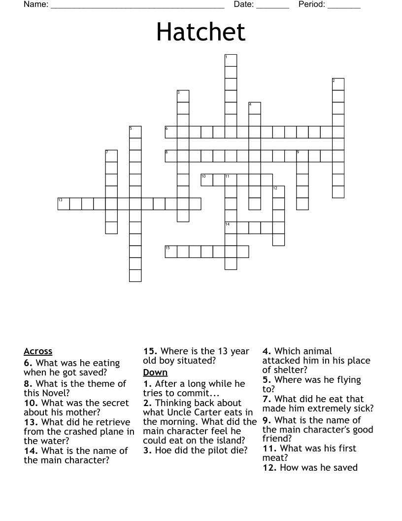 Hatchet Crossword