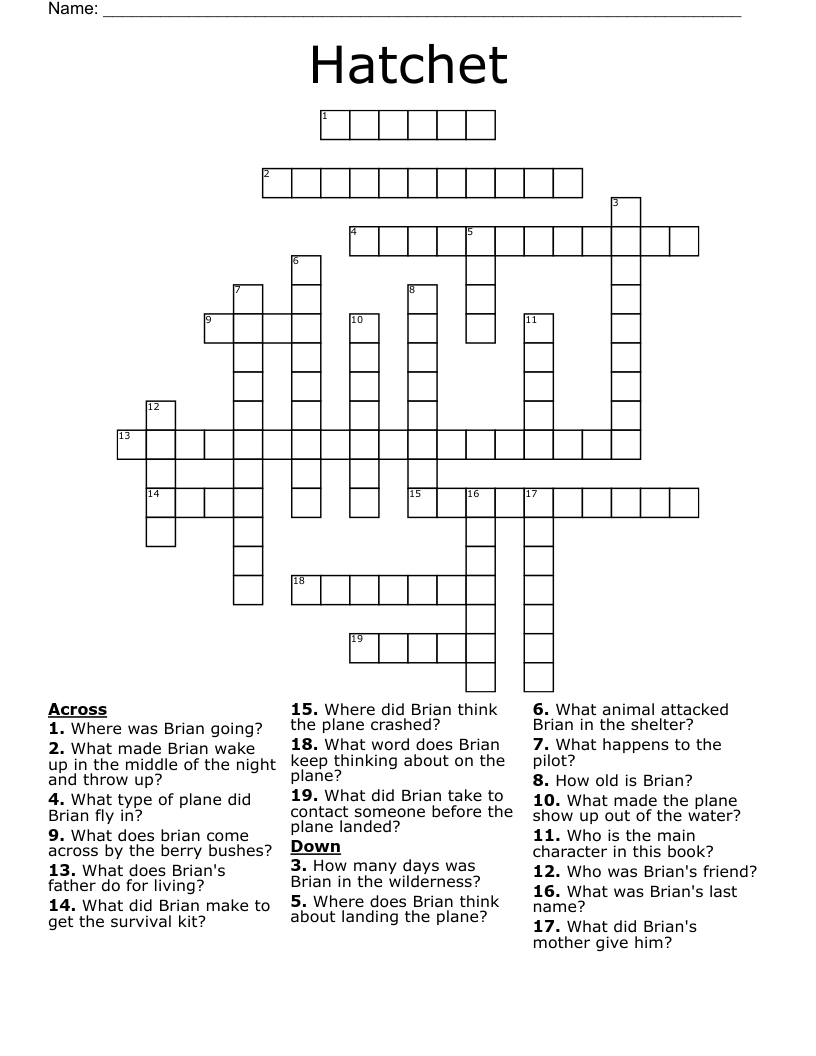 Hatchet Crossword