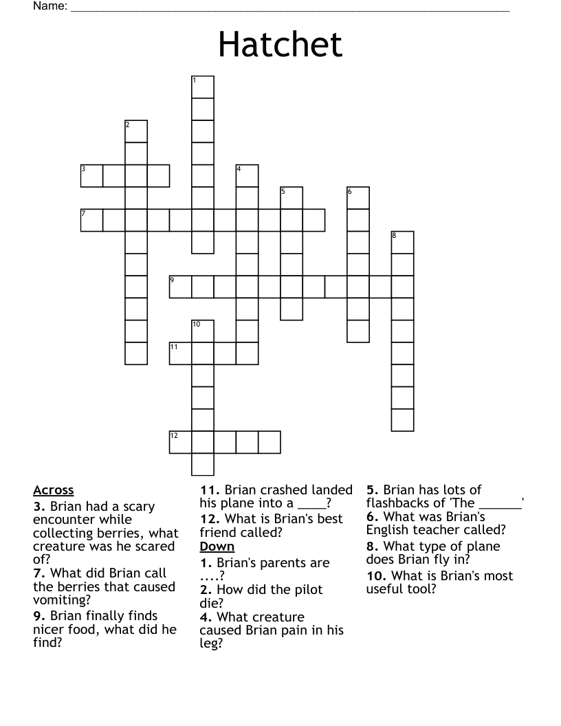 Hatchet Crossword
