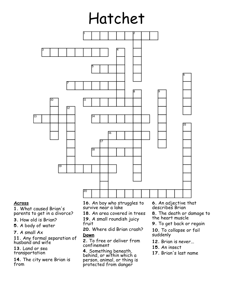 Hatchet Crossword