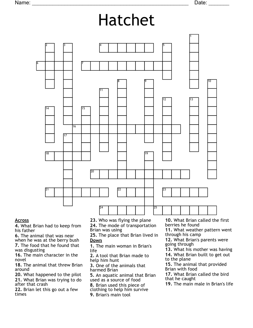 Hatchet Crossword