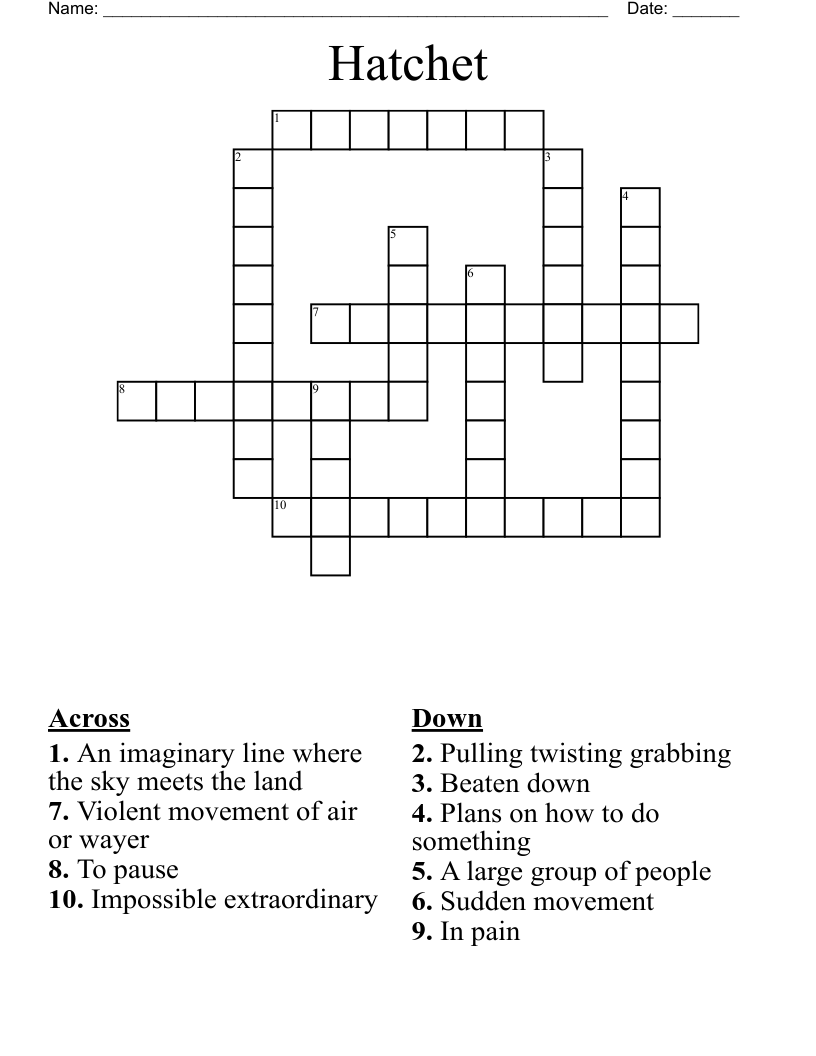 Hatchet Crossword