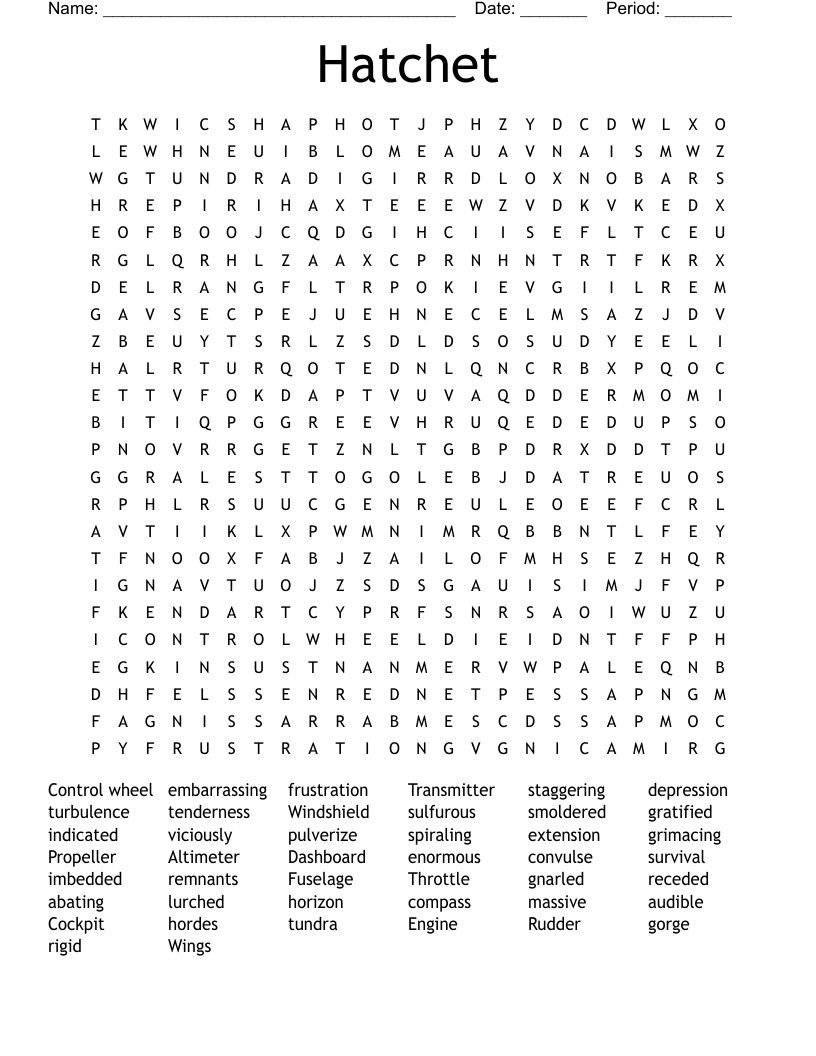 Hatchet Word Search