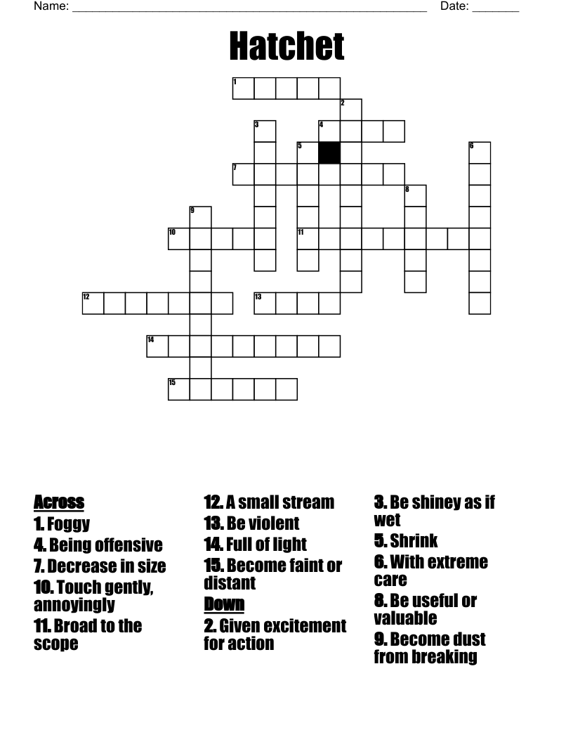 Hatchet Crossword