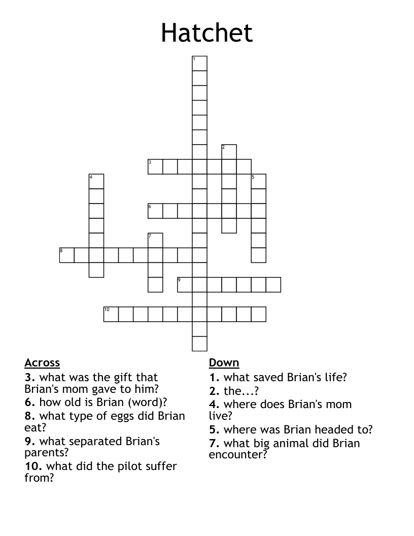 Hatchet Crossword
