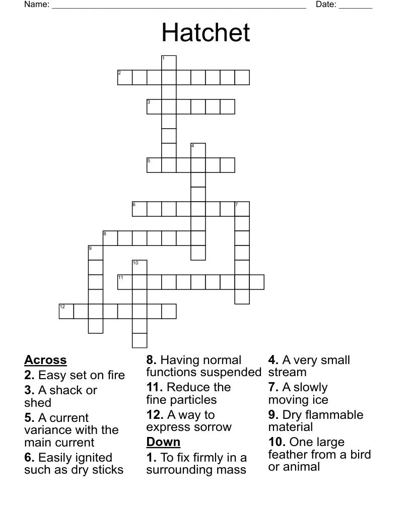 Hatchet Crossword