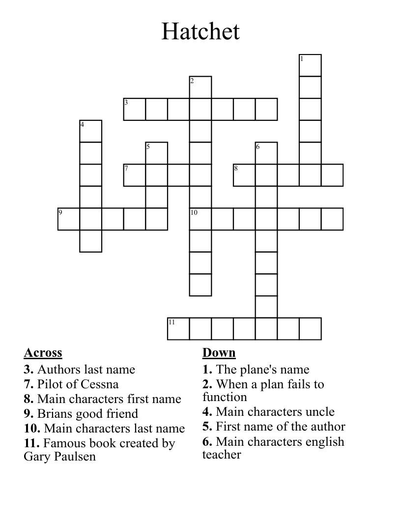 Hatchet Crossword