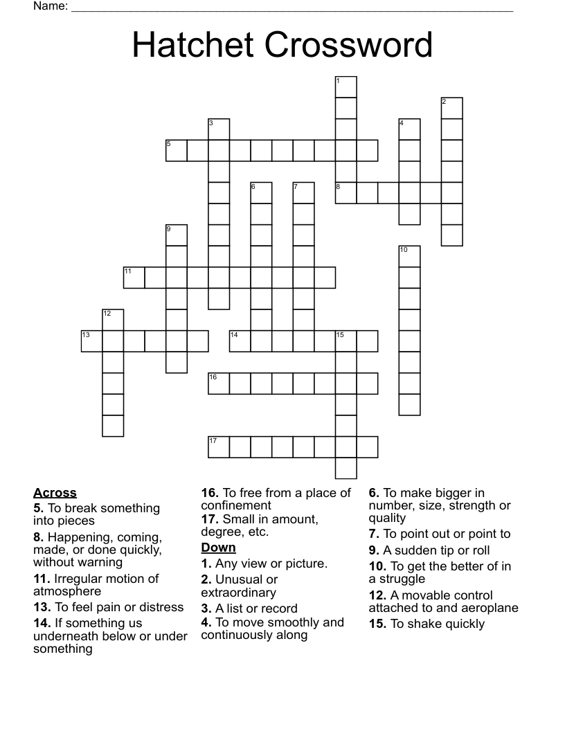 Hatchet Crossword