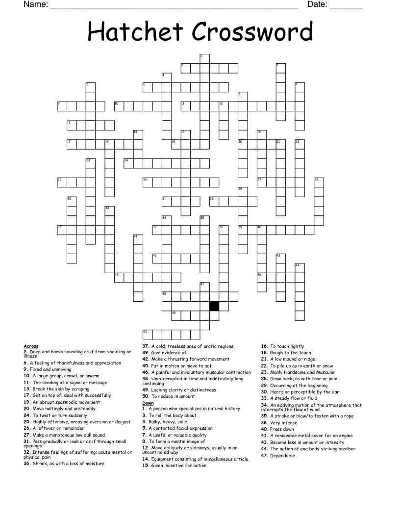 Hatchet Crossword