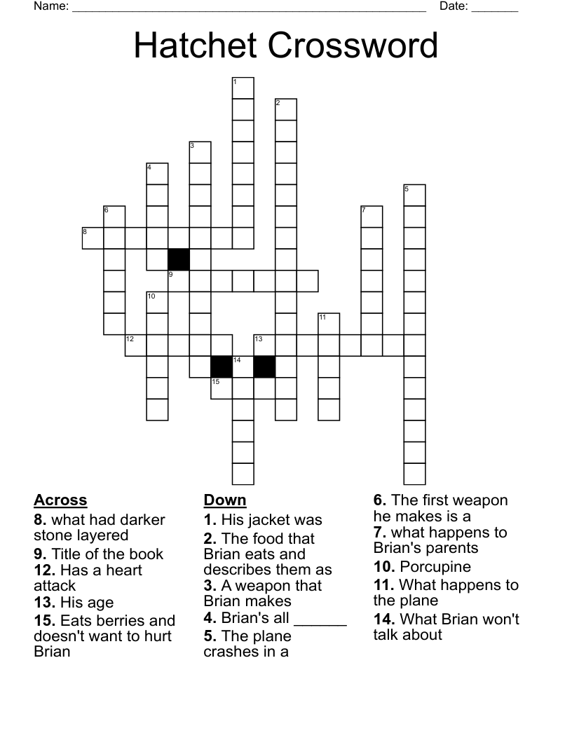 Hatchet Crossword