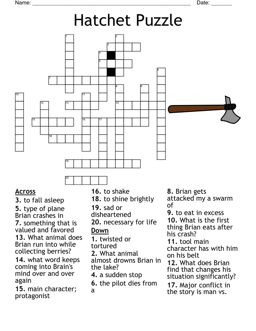 Hatchet Puzzle Crossword