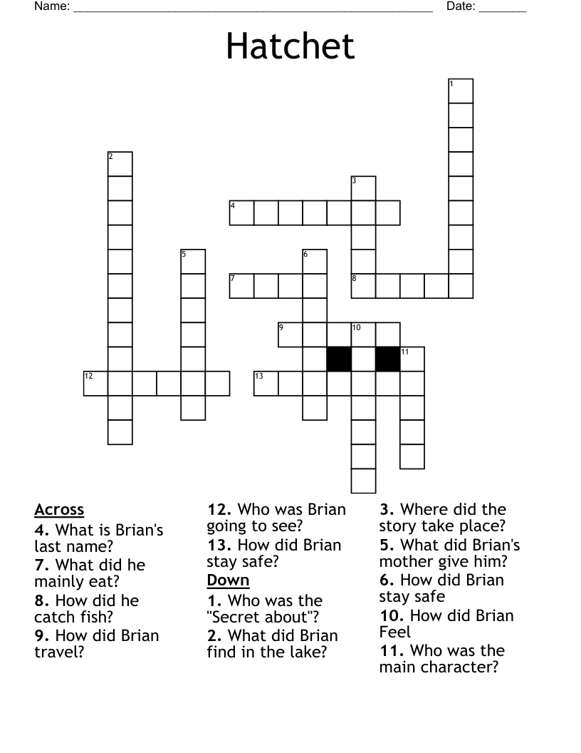 Hatchet  Crossword