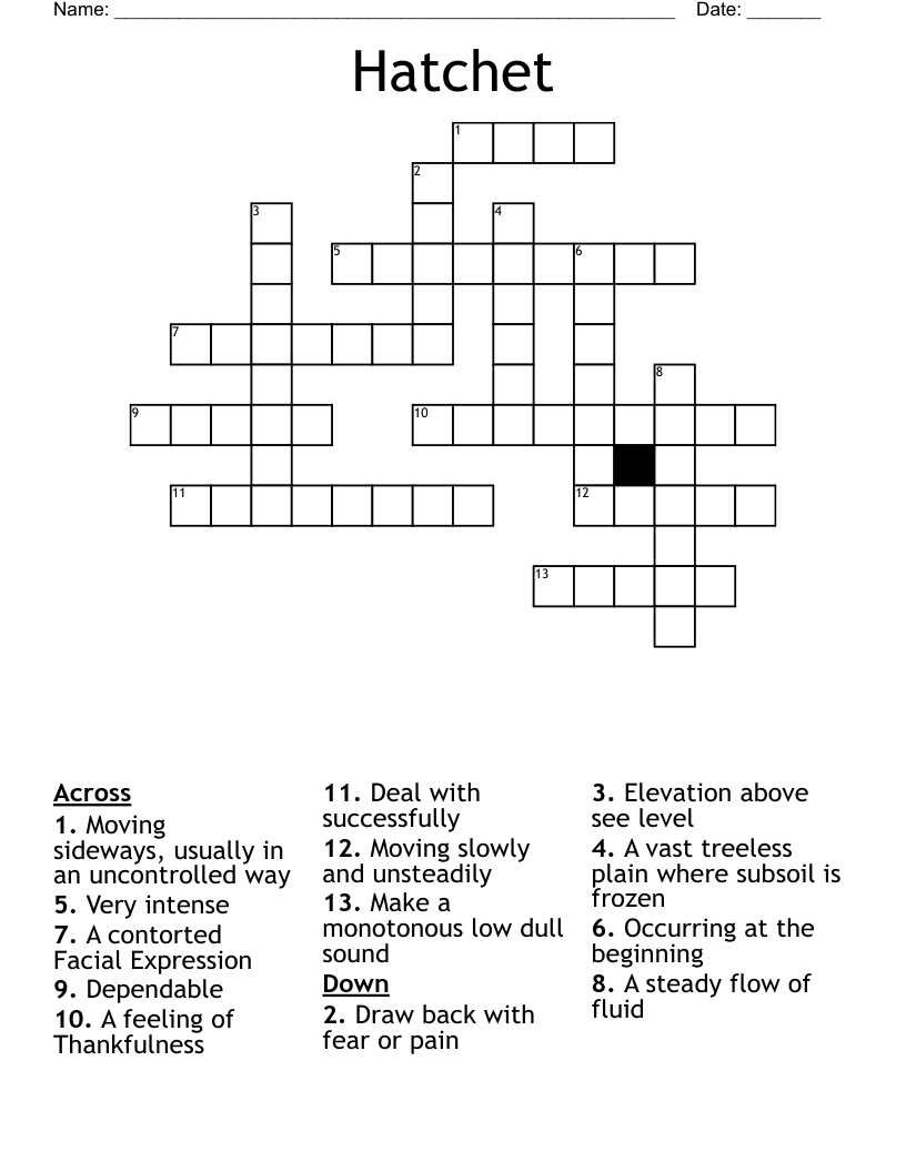 Hatchet  Crossword