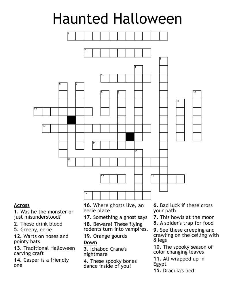 Haunted Halloween Crossword