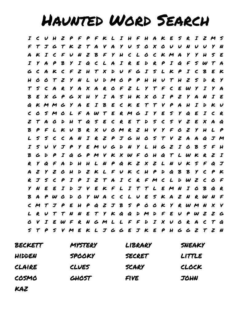 Haunted Word Search 