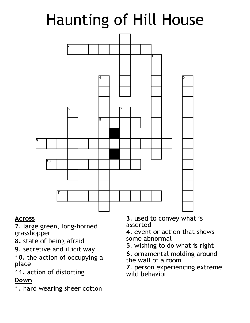 Haunting of Hill House Crossword