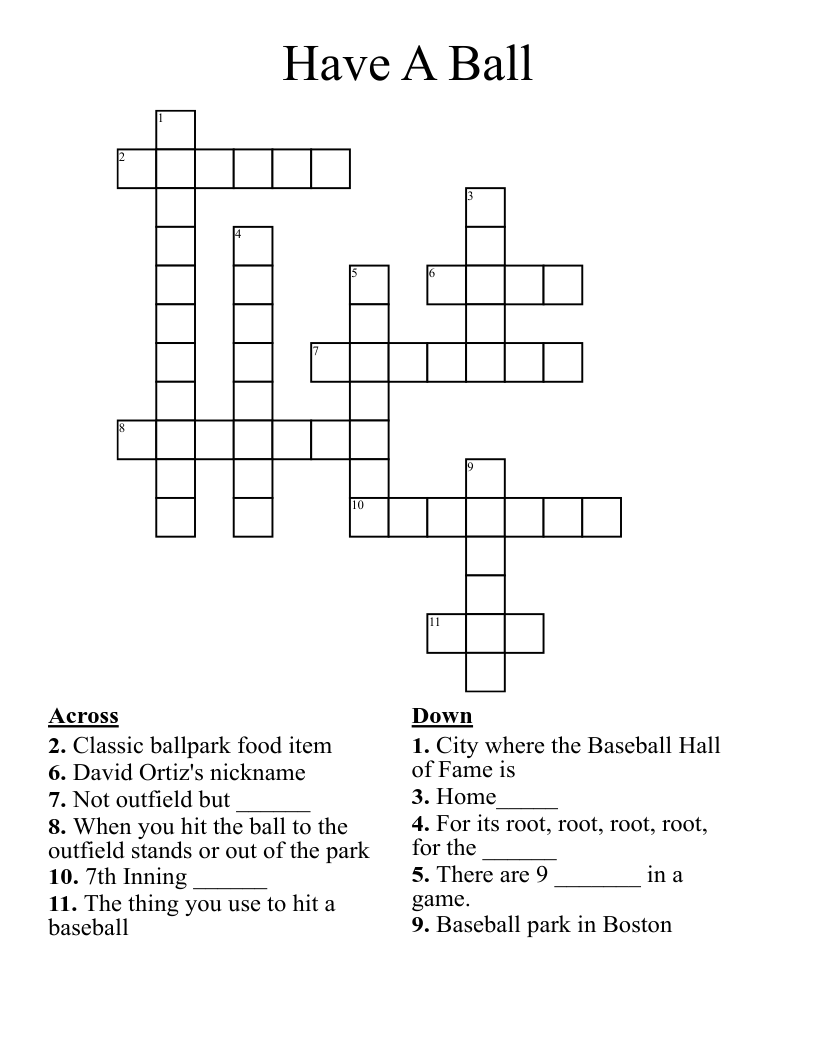 Have A Ball Crossword
