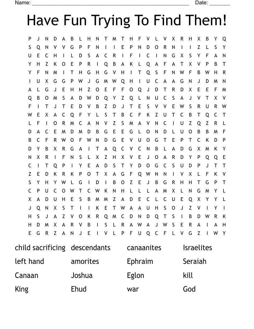 Have Fun Trying To Find Them! Word Search
