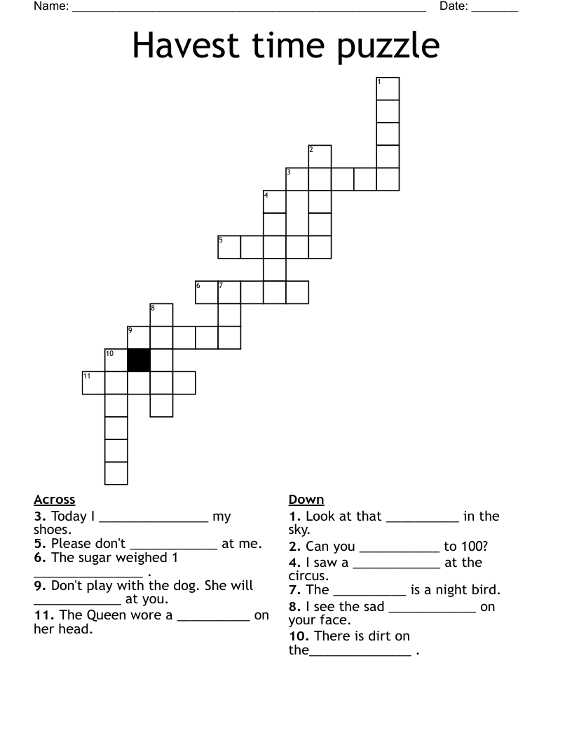 Havest time puzzle Crossword
