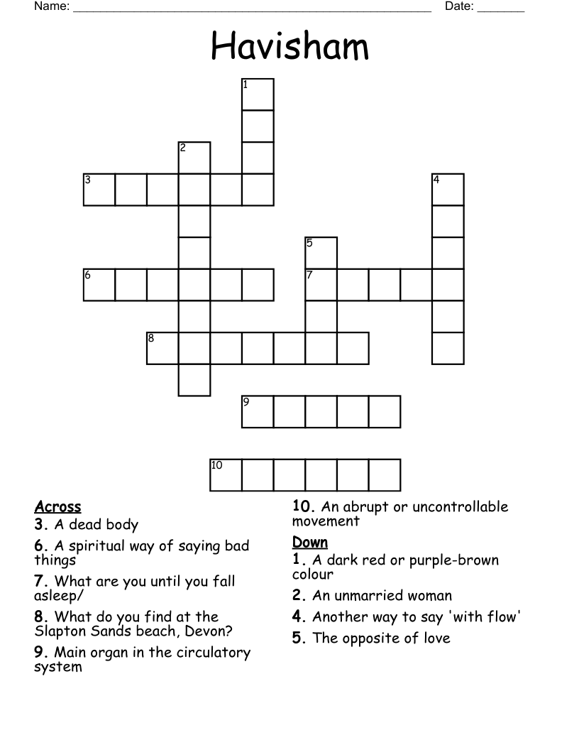 Havisham Crossword