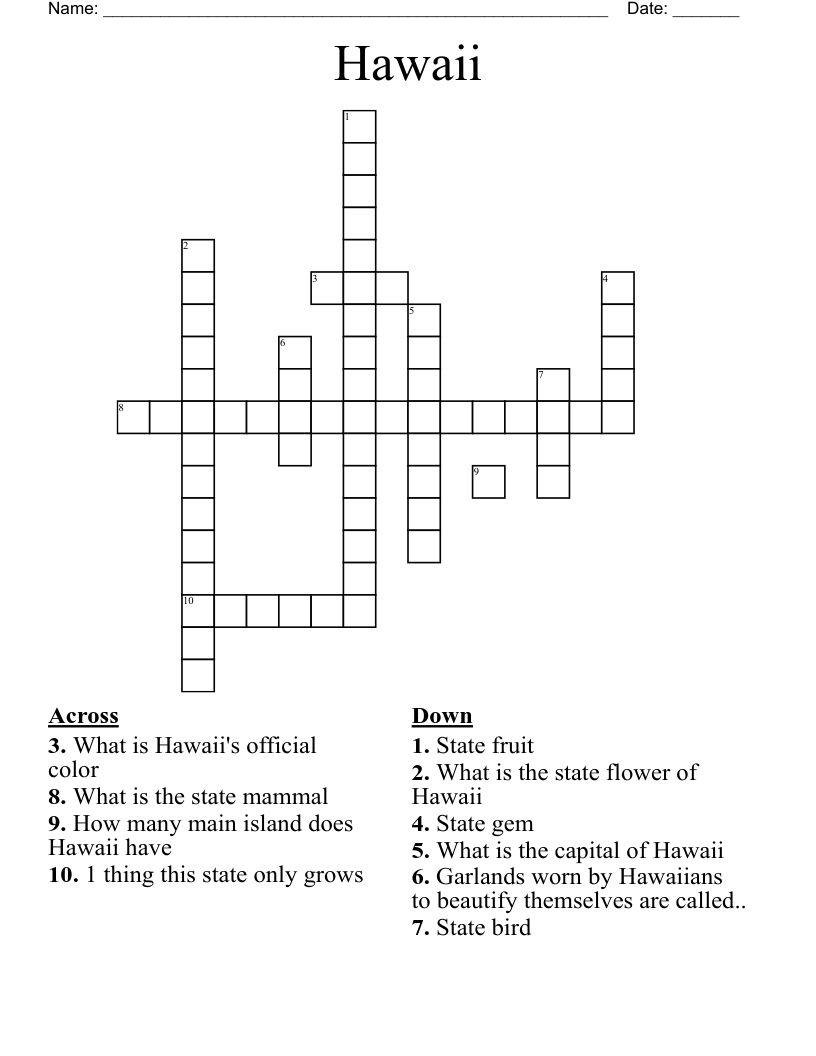 Hawaii Crossword