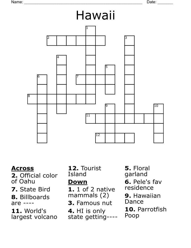 Hawaii Crossword