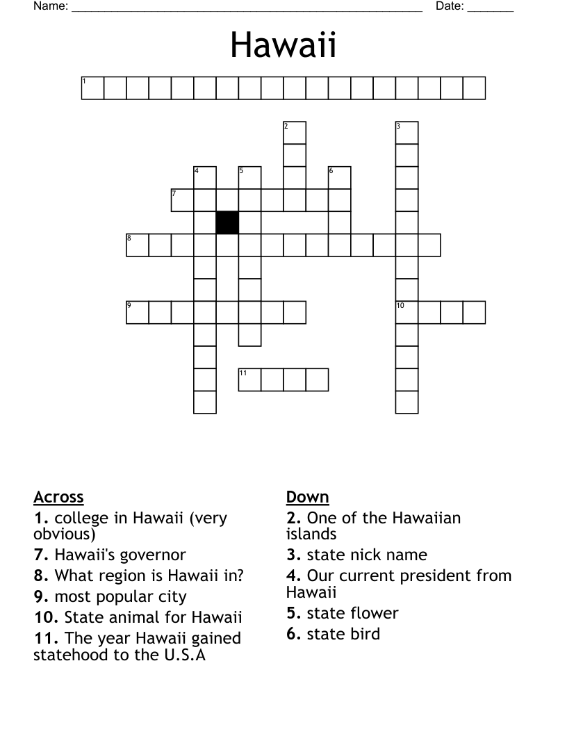 Hawaii Crossword