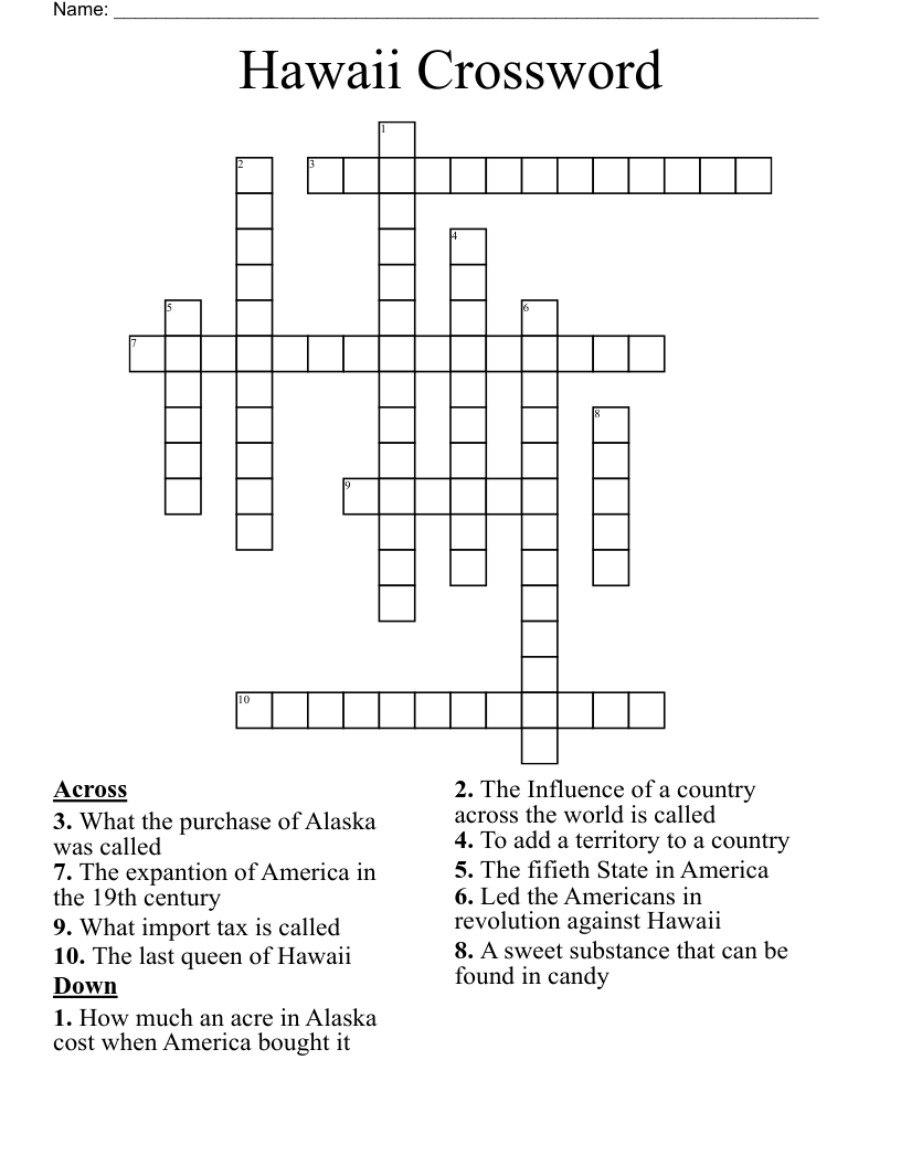 Hawaii Crossword