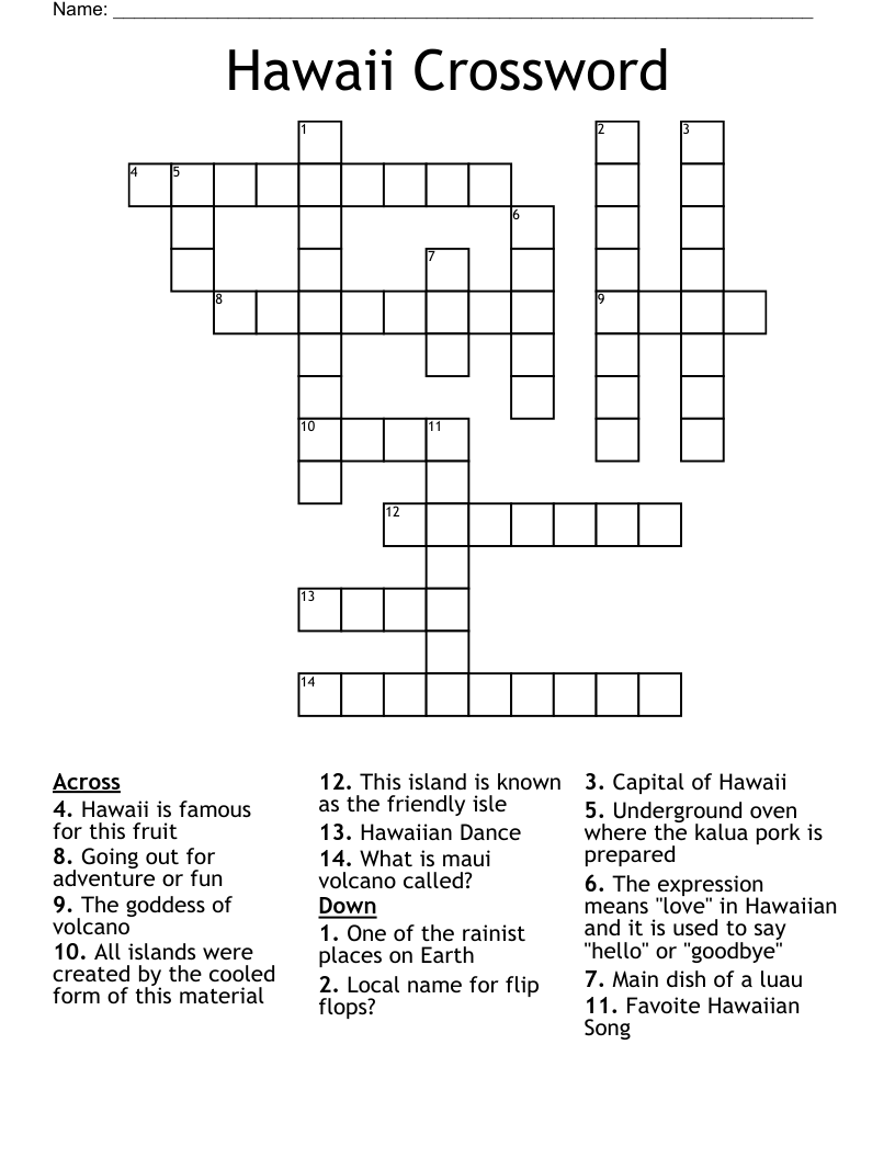 Hawaii Crossword