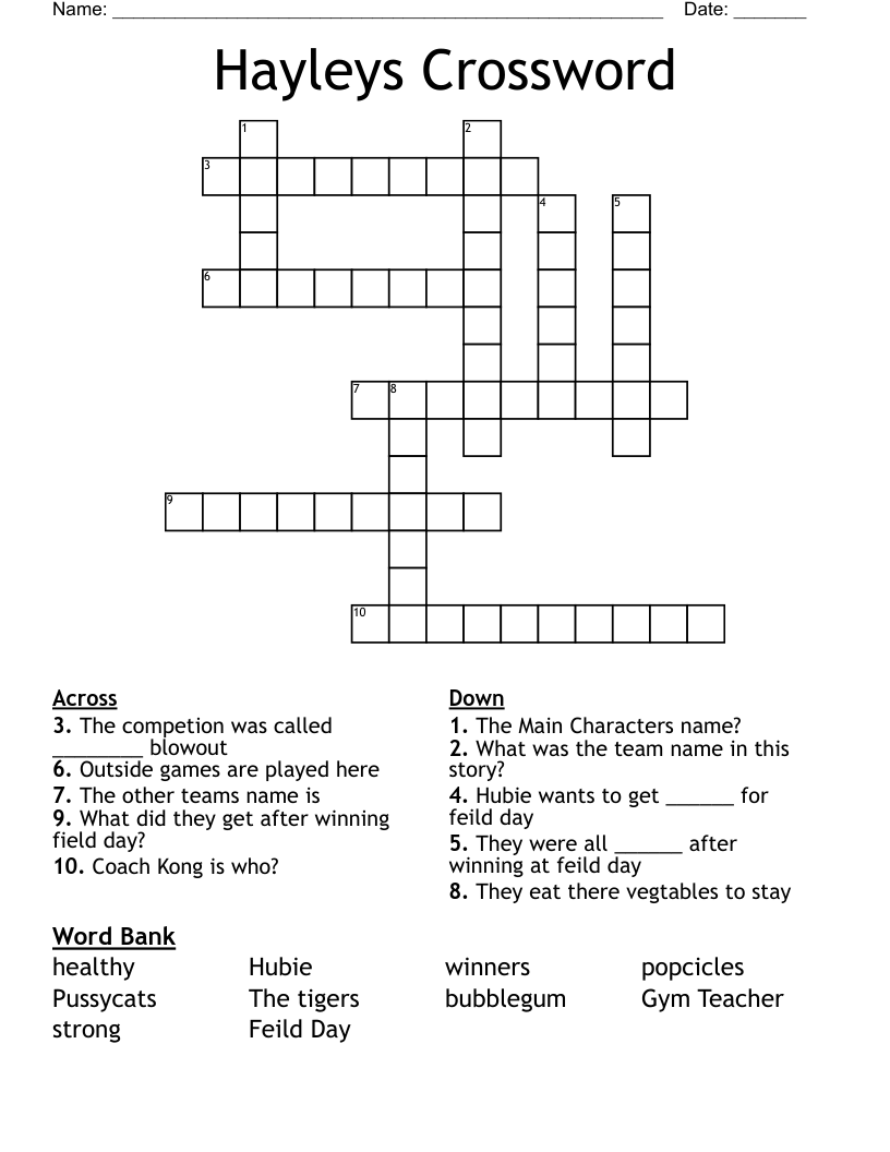 Hayleys Crossword