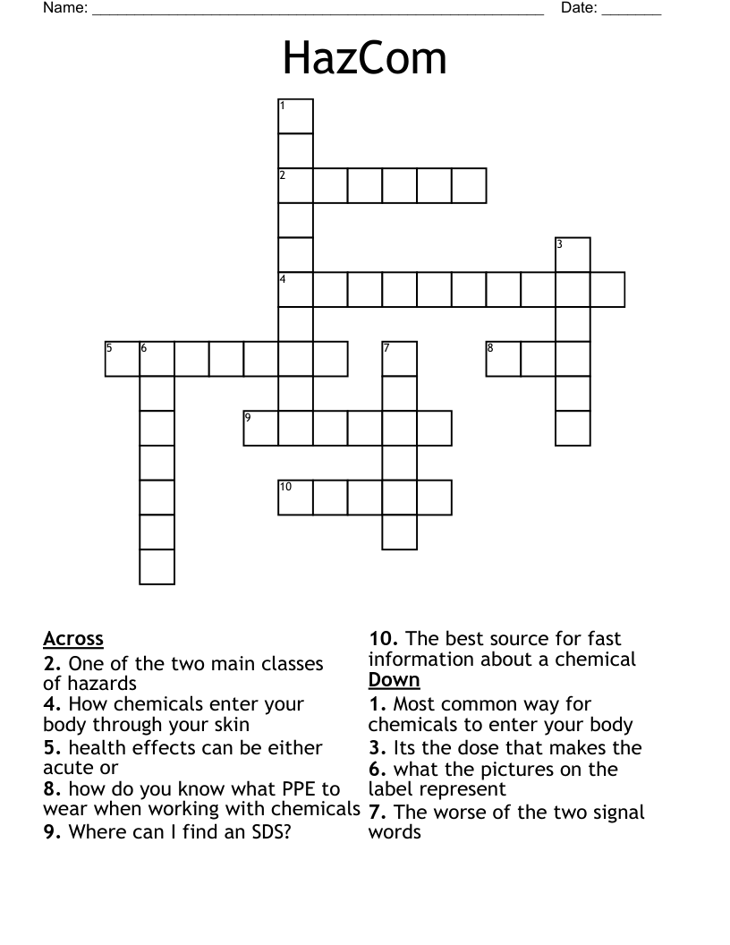 HazCom Crossword