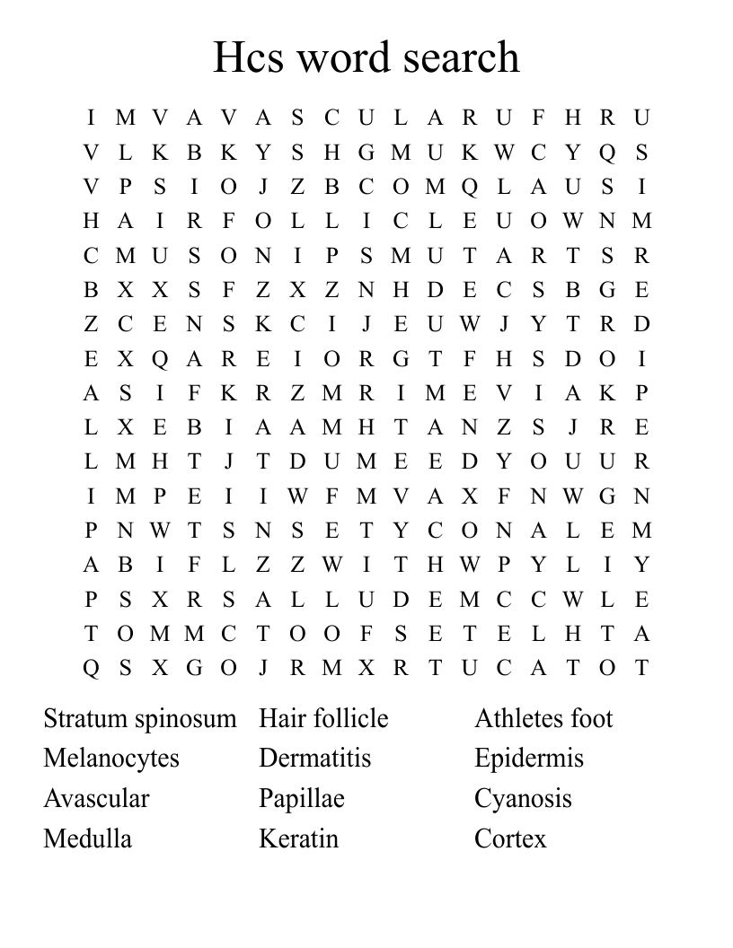 Hcs word search