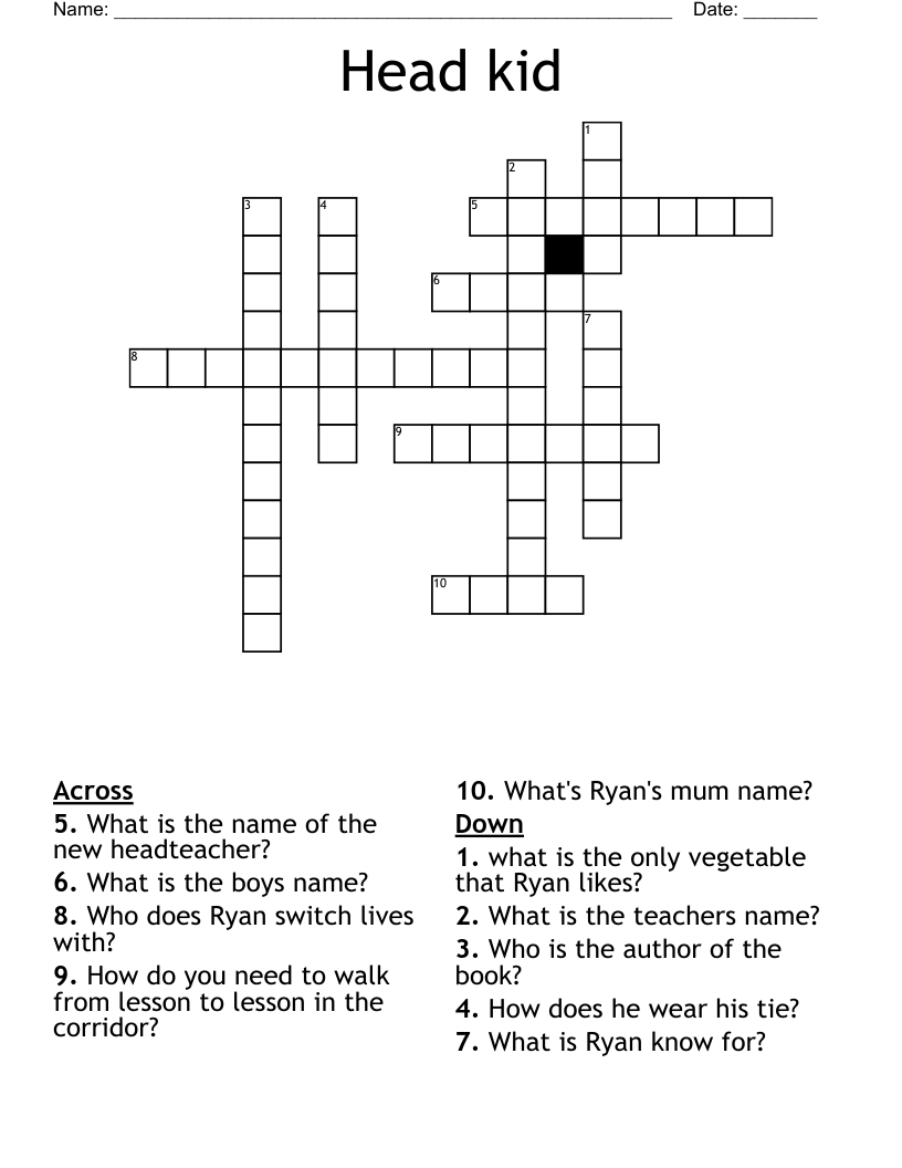 Head kid Crossword